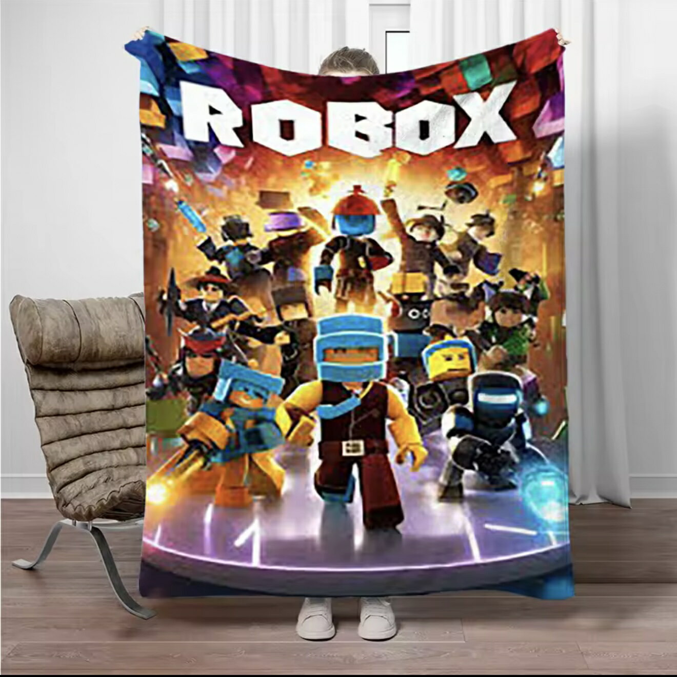 Rakuten - ROBLOX ロブロックス ブランケット グッズ プレゼント 誕生日 子供 孫 クリスマス 男の子 女の子 冷房対策 旅行 ギフト キャンプ アウトドア
