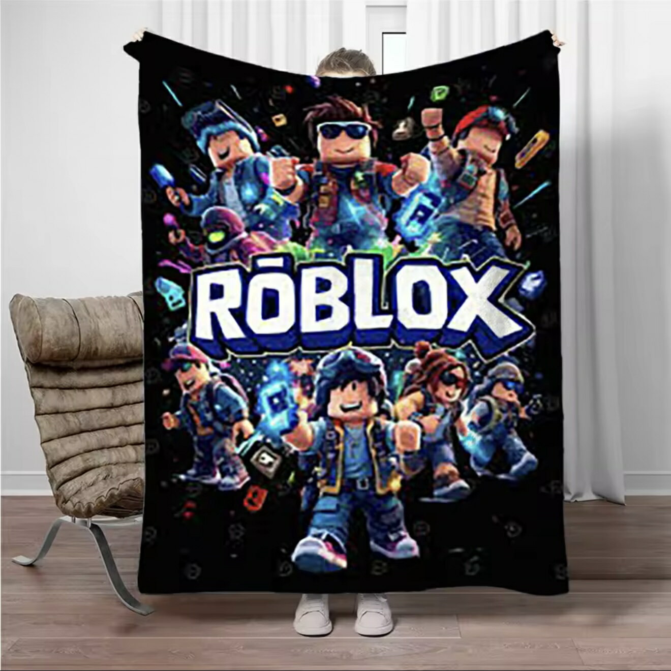 乐天商城 - ROBLOX ロブロックス ブランケット グッズ プレゼント 誕生日 子供 孫 クリスマス 男の子 女の子 冷房対策 旅行 ギフト キャンプ アウトドア