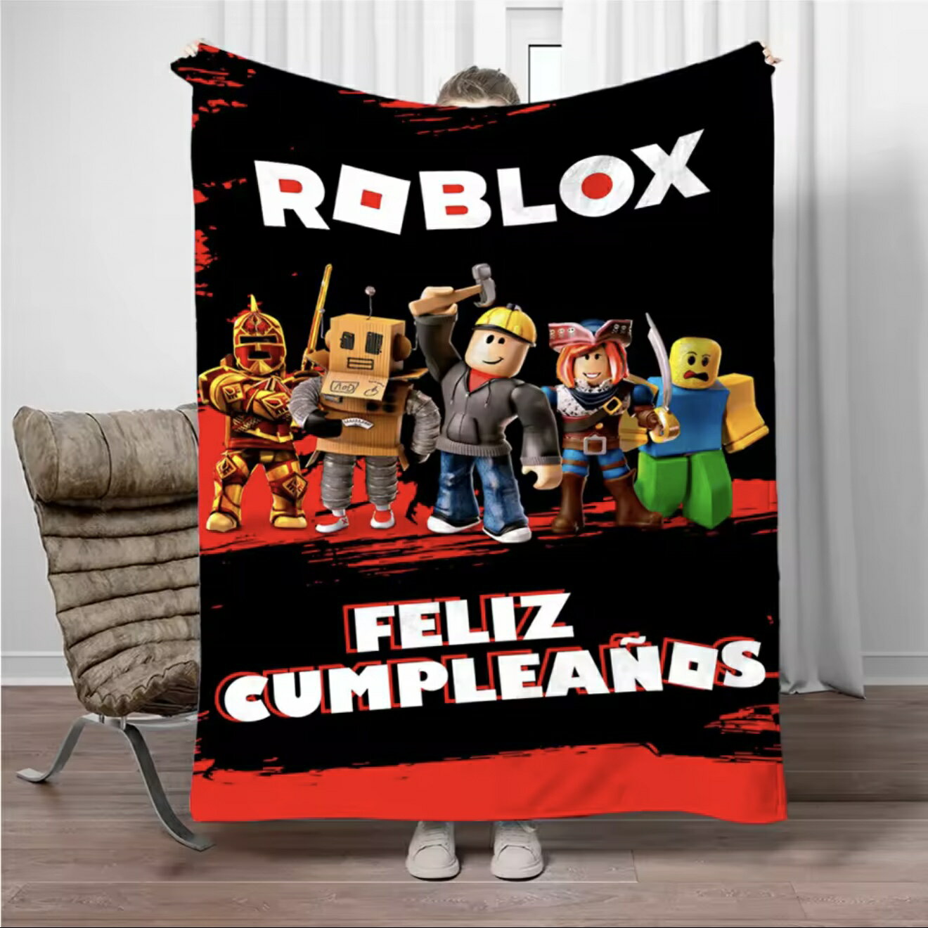 Rakuten - ROBLOX ロブロックス ブランケット グッズ プレゼント 誕生日 子供 孫 クリスマス 男の子 女の子 冷房対策 旅行 ギフト キャンプ アウトドア