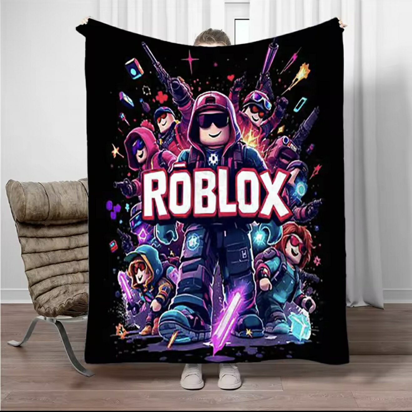 乐天商城 - ROBLOX ロブロックス ブランケット グッズ プレゼント 誕生日 子供 孫 クリスマス 男の子 女の子 冷房対策 旅行 ギフト キャンプ アウトドア