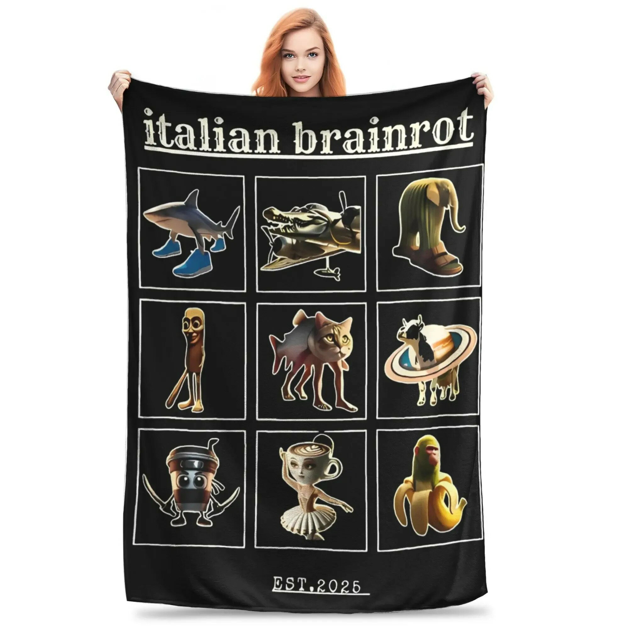 乐天商城 - イタリアンブレインロット ブランケット グッズ プレゼント 誕生日 子供 孫 クリスマス 男の子 女の子 Incredibox Sprunki 冷房対策 旅行 ギフト キャンプ アウトドア