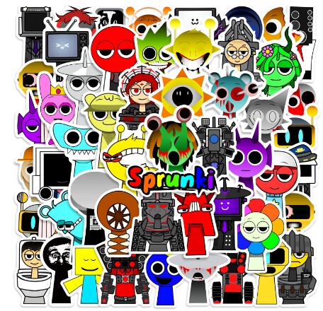 【クリックポスト送料無料】スプランキー sprunki スキビティトイレ ダンディの世界 ミックス シール 50枚セット D