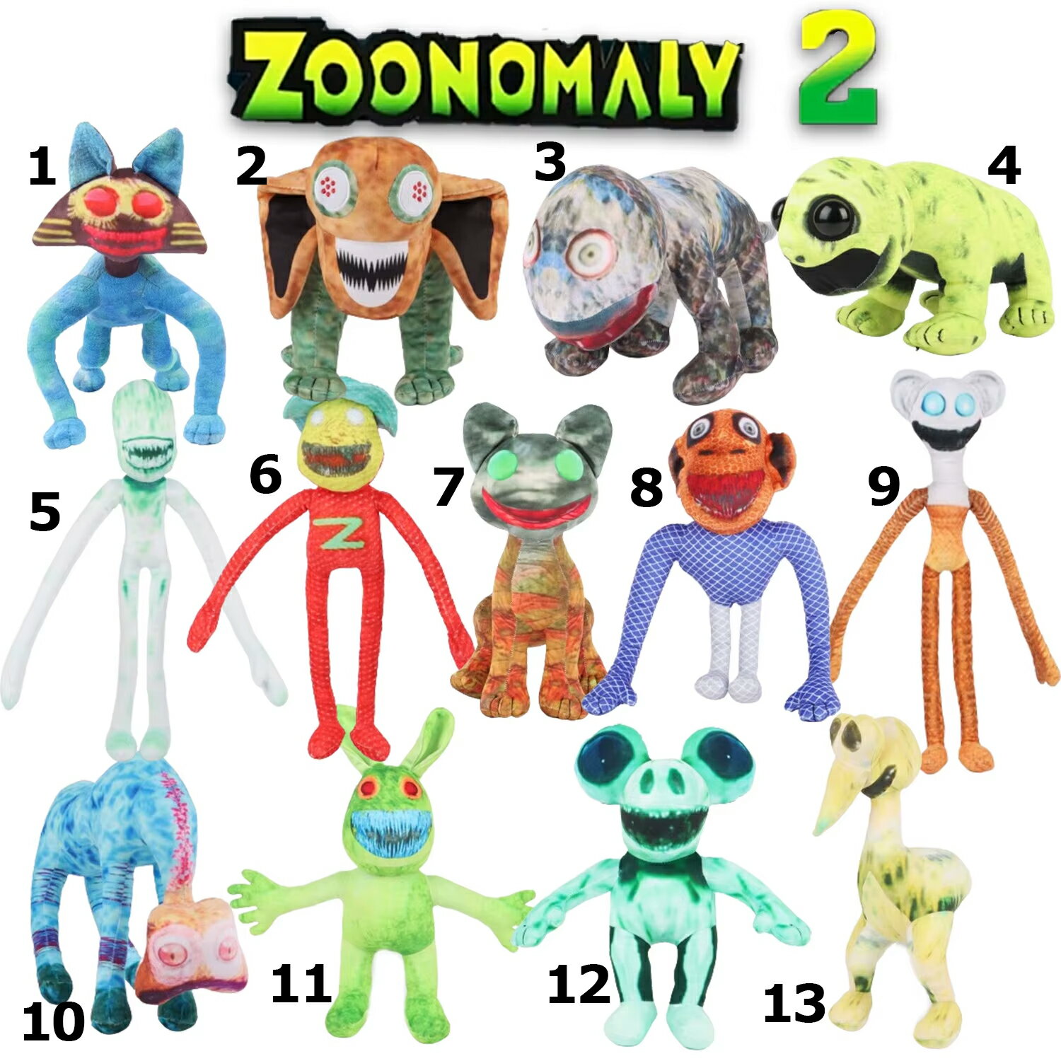 Zoonomaly Plush ズーノマリー ぬいぐるみ おもちゃ グッズ プレゼント 誕生日 子供 孫 クリスマス 男の子 女の子 2