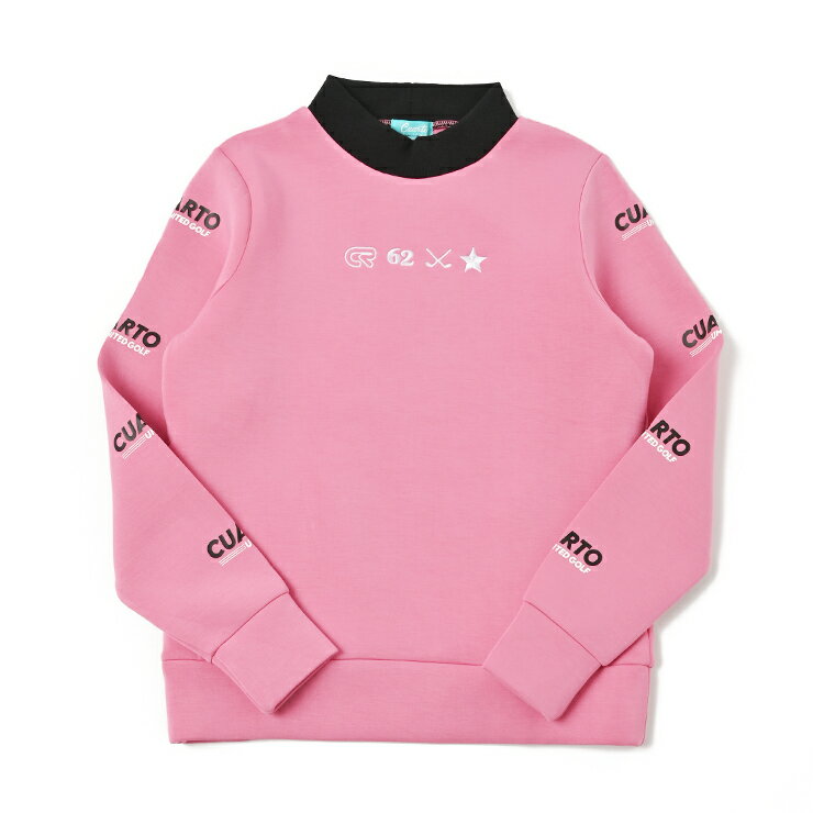 モックネック ニットトップス プルオーバー アームロゴ レディース クアルトユナイテッド ゴルフウェア アウトレット 21FW