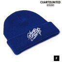 ニット帽 ビーニー グラフィティロゴ メンズ クアルトユナイテッド ゴルフグッズ 帽子 アウトレット 21FW ブルー