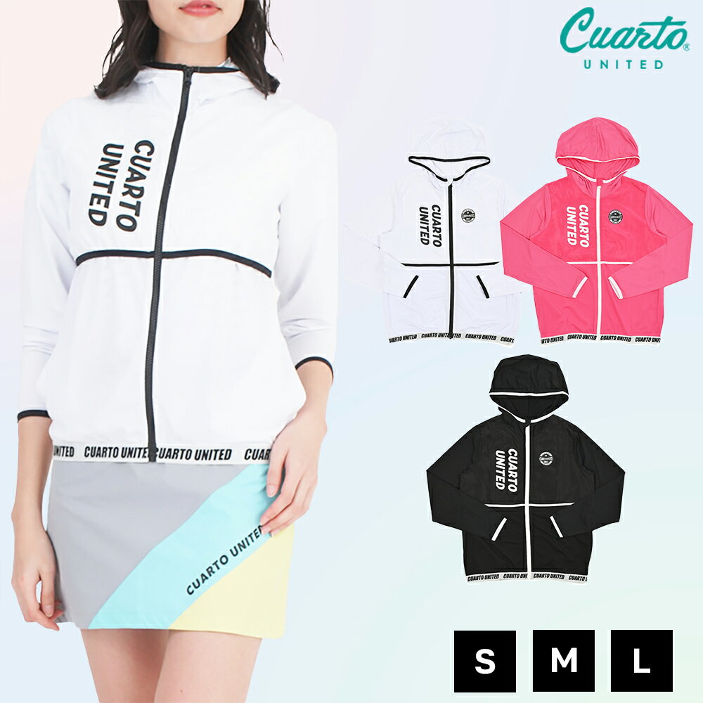 パーカー ジップアップ メッシュ切替 スムースカットソー リブロゴ レディース クアルトユナイテッド ゴルフウェア アウトレット 22SS