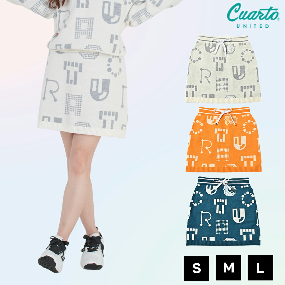 スカート ニット 幾何学調模様 レディース クアルトユナイテッド ゴルフウェア 22FW