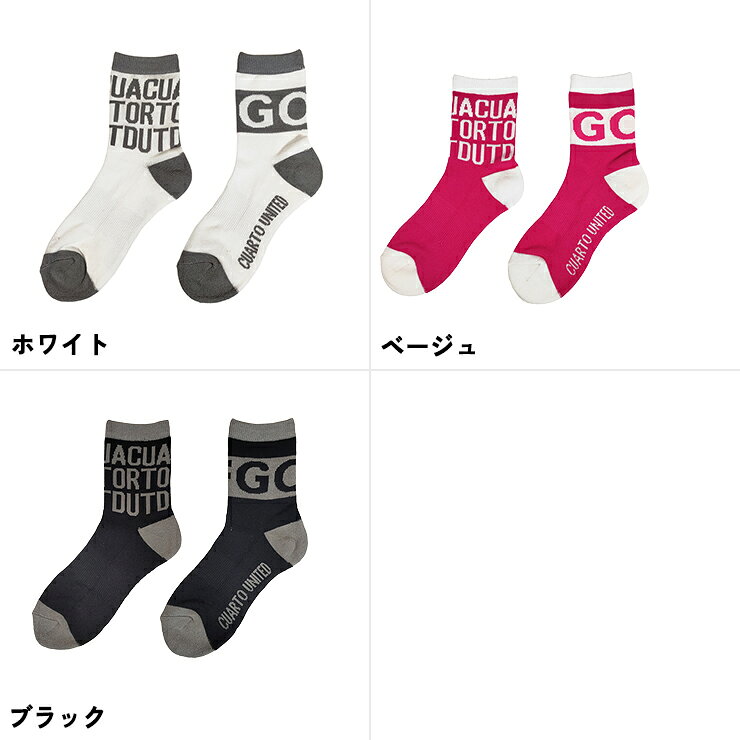 アシンメトリークルーソックス GOLFロゴ レディース クアルトユナイテッド ゴルフウェア 22SS