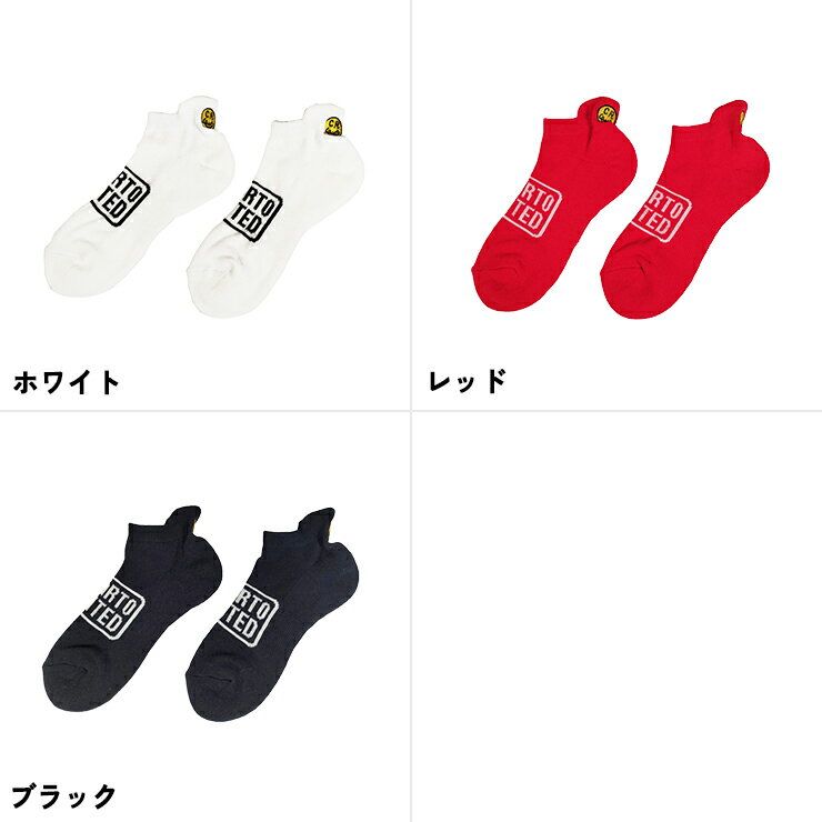 ソックス アンクル丈 フロントロゴ 刺繍スマイルマーク レディース クアルトユナイテッド 靴下 ゴルフウェア 22SS