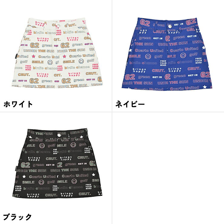 ネオンロゴ総柄台形スカート レディース クアルトユナイテッド ゴルフウェア アウトレット 22SS