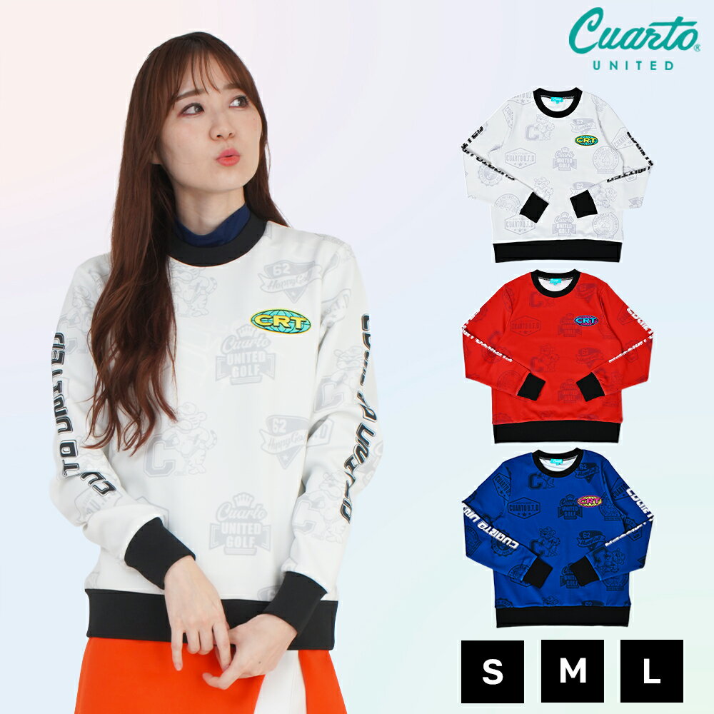 スウェット トレーナー アメカジテイスト アームロゴ レディース クアルトユナイテッド ゴルフウェア ..