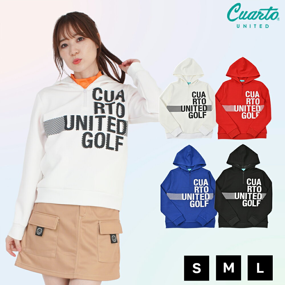 パーカー プルオーバー ハーフジップ ビッグロゴ レディース クアルトユナイテッド ゴルフウェア アウ..