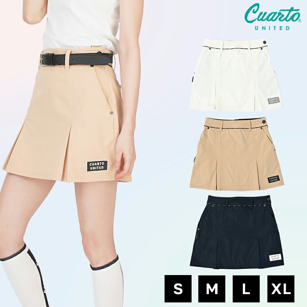 スカート ボックスプリーツ パイピングロゴ レディース クアルトユナイテッド ゴルフウェア アウトレッ..