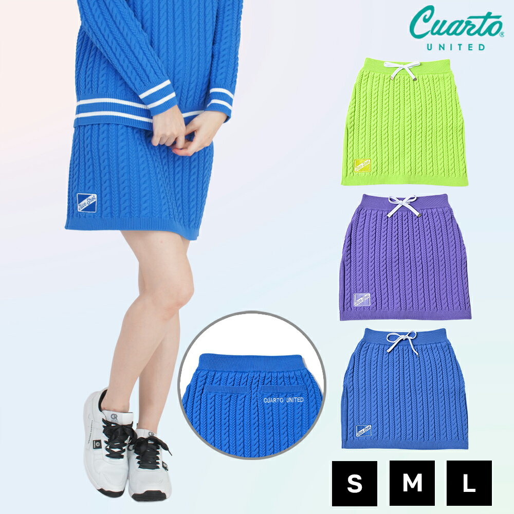 スカート ポリエステルニット タイトシルエット 刺繍ワッペン レディース クアルトユナイテッド ゴルフ..