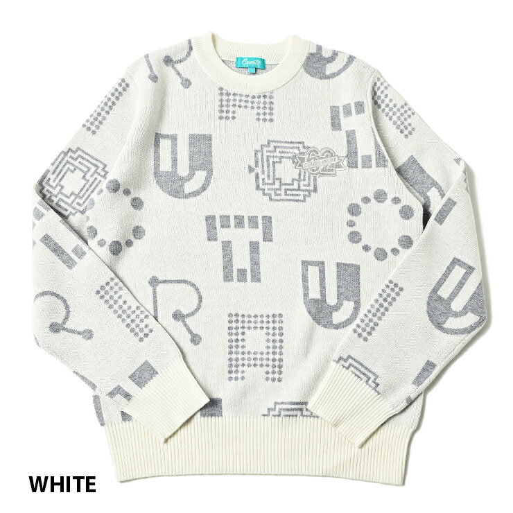 ニット プルオーバー トップス 総柄 幾何学模様 ロゴワッペン レディース クアルトユナイテッド ゴルフウェア 22FW