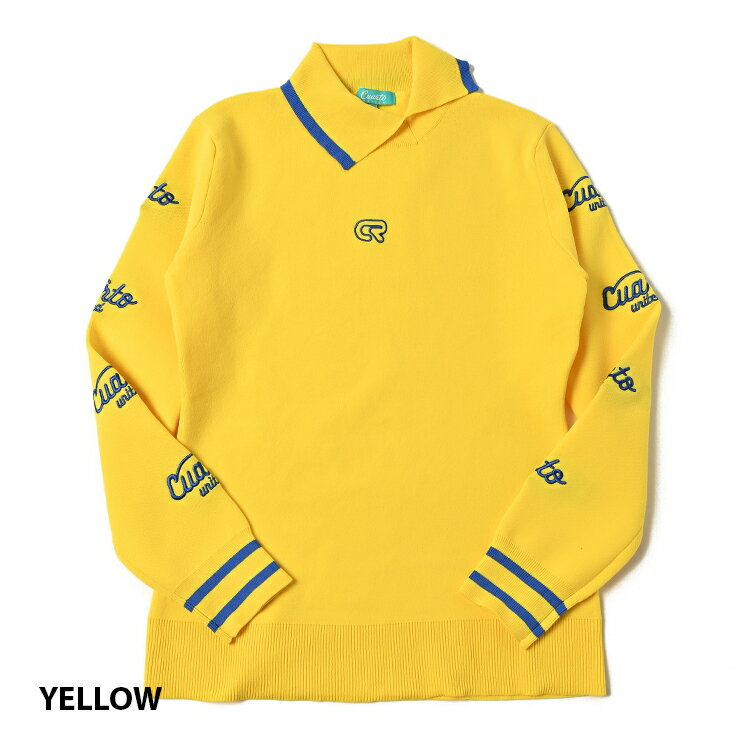 ニット トップス プルオーバー 変形襟 アーム刺繍ロゴ レディース クアルトユナイテッド ゴルフウェア 22FW