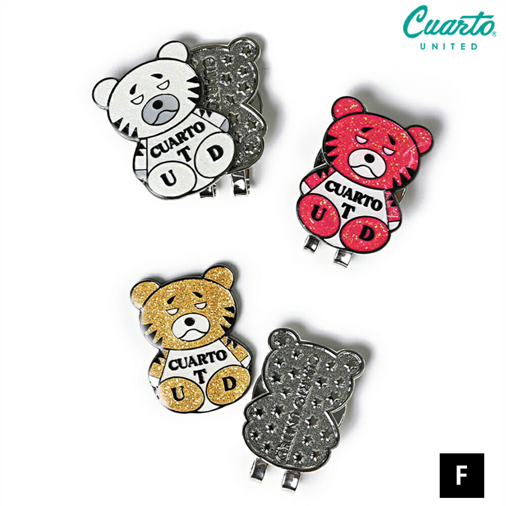 ゴルフマーカー マグネット式 ハットクリップ 虎(トラ) クアルトユナイテッド ゴルフグッズ 22FW