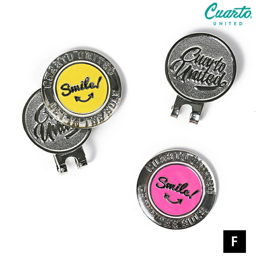 ゴルフマーカー マグネット式 ハットクリップ スマイルサークル クアルトユナイテッド ゴルフグッズ 22FW