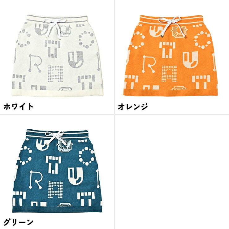 ニットスカート 幾何学調模様 レディース クアルトユナイテッド ゴルフウェア 22FW