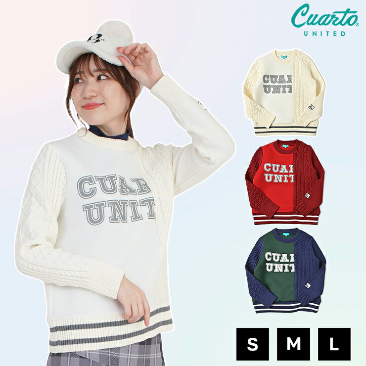 Docking Cable Knit Top Pullover with Front Logo - Women's - Cuarto United Golf Wear Outlet Sweater 22FW