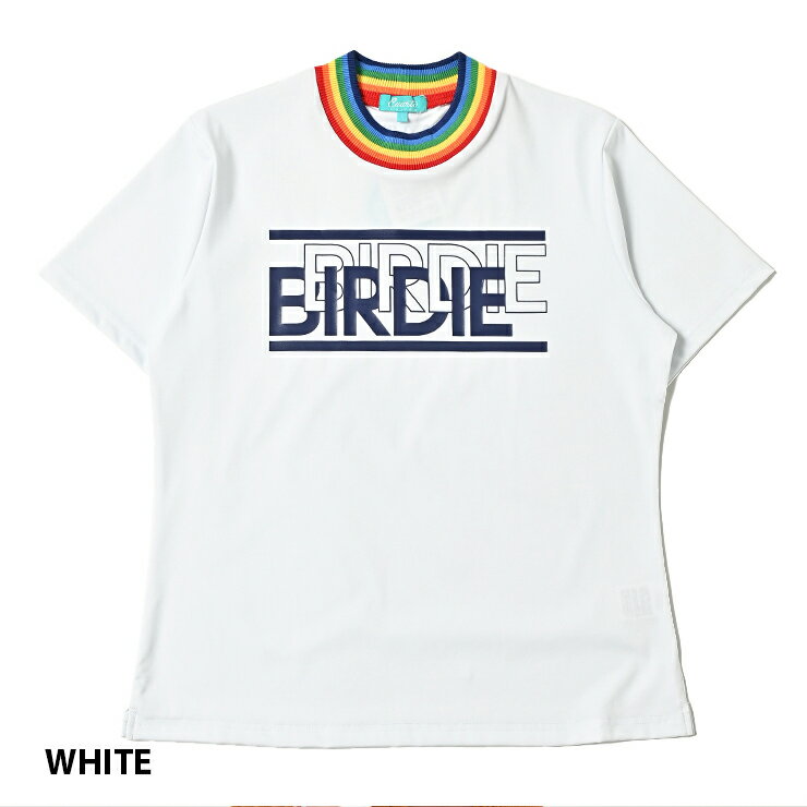モックネック 半袖カットソー レインボーリブ BIRDIEロゴ レディース クアルトユナイテッド ゴルフウェア 23SS