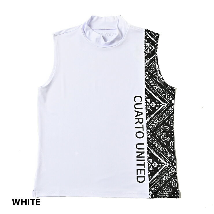 ノースリーブシャツ モックネック バイカラー ペイズリー柄 レディース クアルトユナイテッド ゴルフウェア 23SS