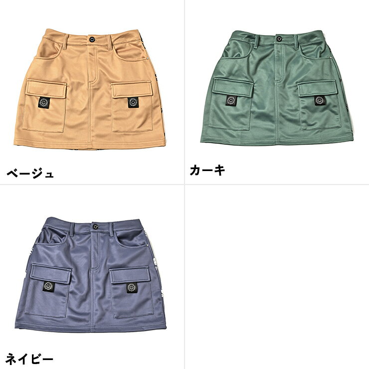 ミリタリー台形スカート 裏微起毛 バックロゴ レディース クアルトユナイテッド ゴルフウェア アウトレット 22FW