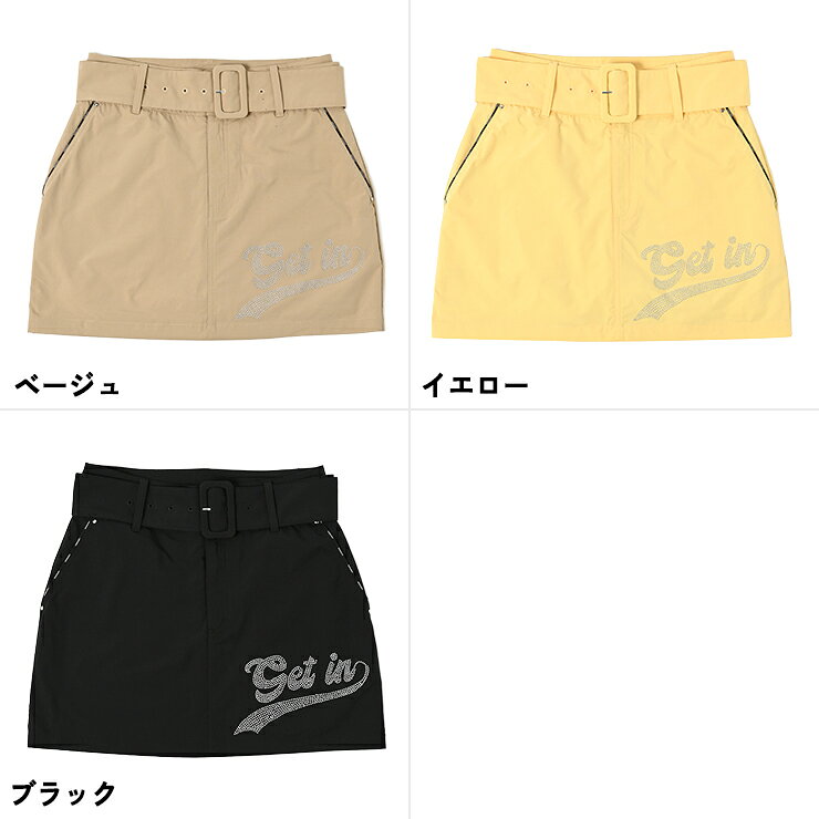 ベルト付きスカート ラインストーンロゴ バックロゴ レディース クアルトユナイテッド ゴルフウェア 23SS