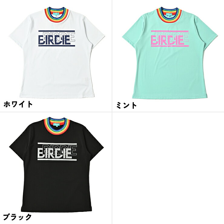 モックネックシャツ 半袖 レインボーリブ フロントロゴ レディース クアルトユナイテッド ゴルフウェア 23SS