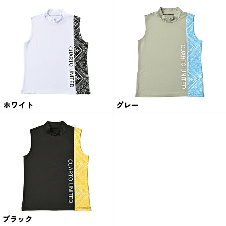 モックネックノースリーブシャツ バイカラー ペイズリー柄 レディース クアルトユナイテッド ゴルフウェア 23SS