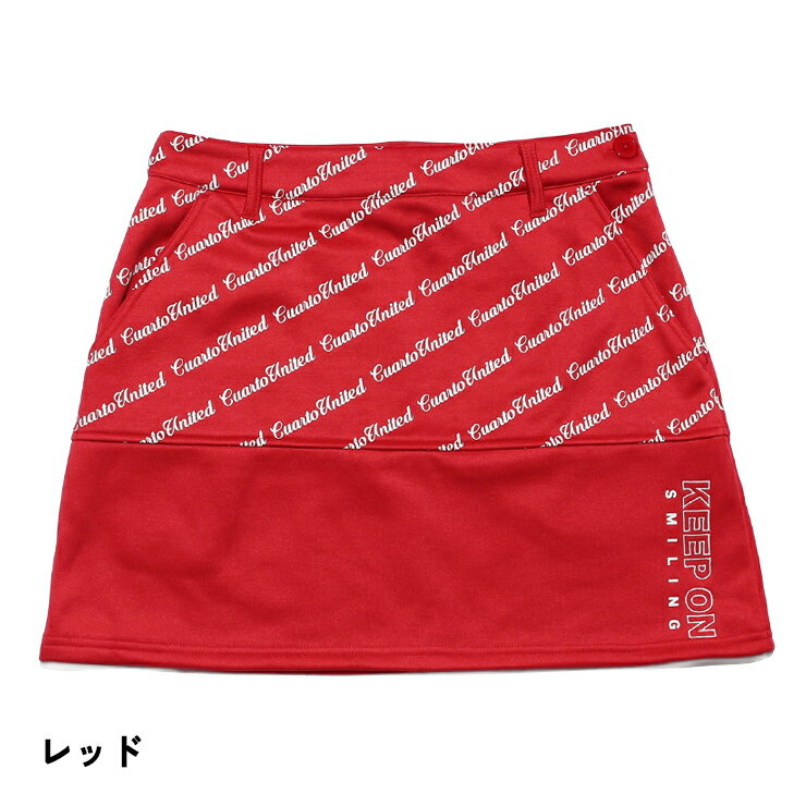 台形スカート 微起毛 バックステッチ 切替ロゴ レディース クアルトユナイテッド ゴルフウェア アウトレット 21FW