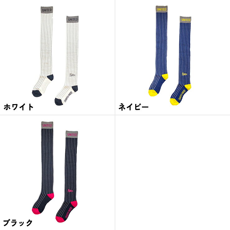 ピンストライプニーハイソックス リブロゴ レディース クアルトユナイテッド ゴルフウェア 20FW