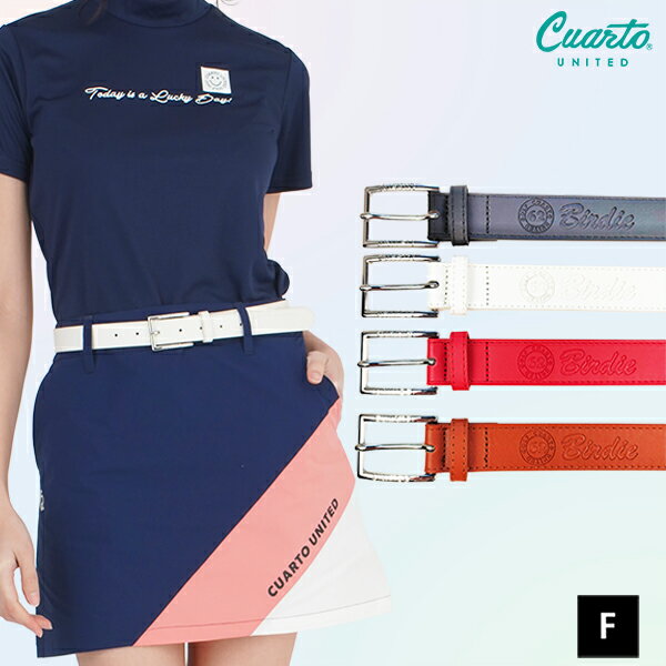 ベルト 合皮 革 エボンスロゴ バックル 刻印ロゴ レディース クアルトユナイテッド ゴルフウェア 20FW ..