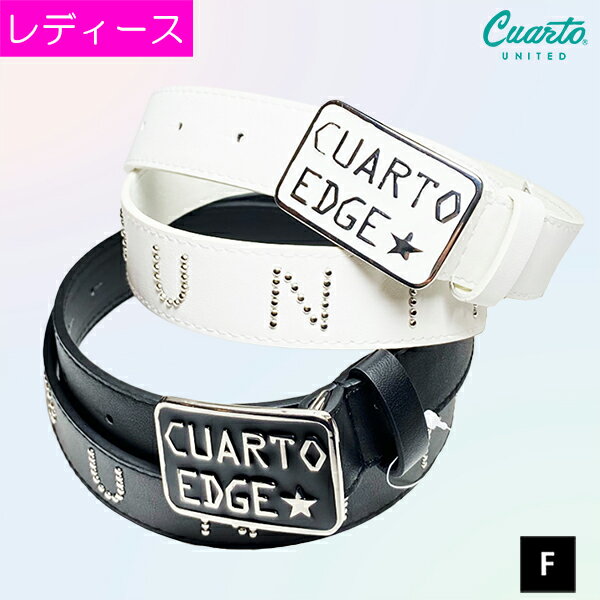 ベルト 合皮 革 メタルバックル スタッズロゴ レディース クアルトユナイテッド ゴルフウェア 20FW