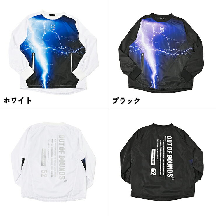 スニードジャック プルオーバー 裏地メッシュ バックプリント 雷モチーフ メンズ クアルトユナイテッド ゴルフウェア アウトレット 21FW