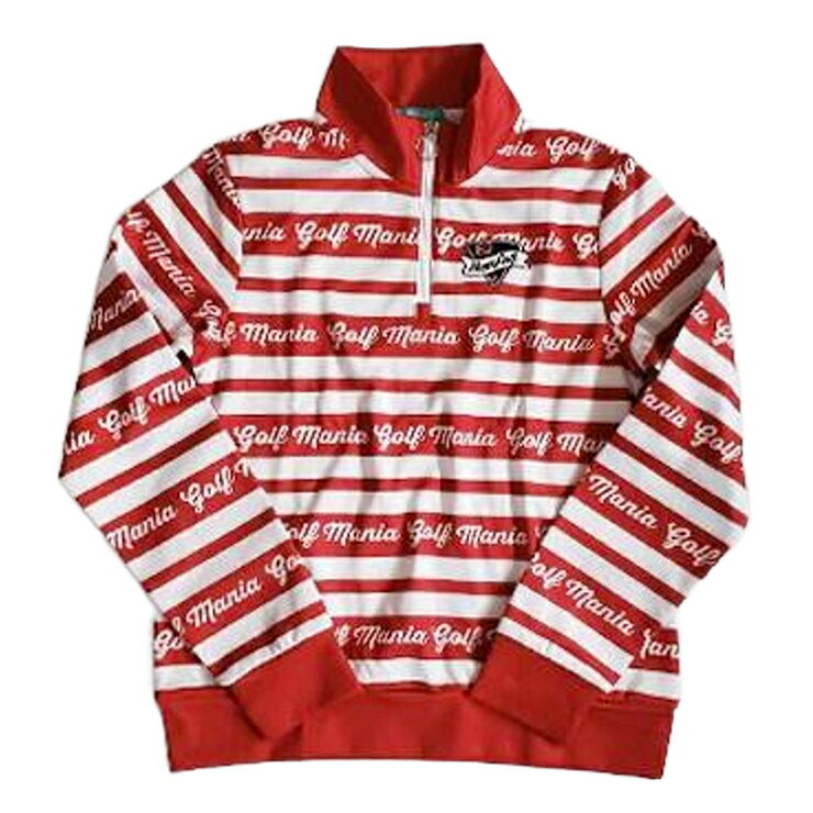 ハイネックハーフジップスウェット ボーダー柄 ワッペンロゴ レディース クアルトユナイテッド ゴルフウェア トレーナー アウトレット 19FW