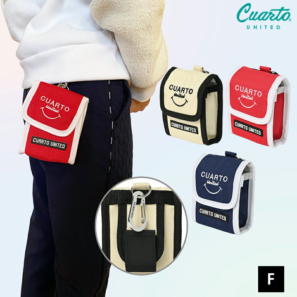 マルチポーチ ポリキャンバス スマイルモチーフ クアルトユナイテッド ゴルフグッズ 23FW