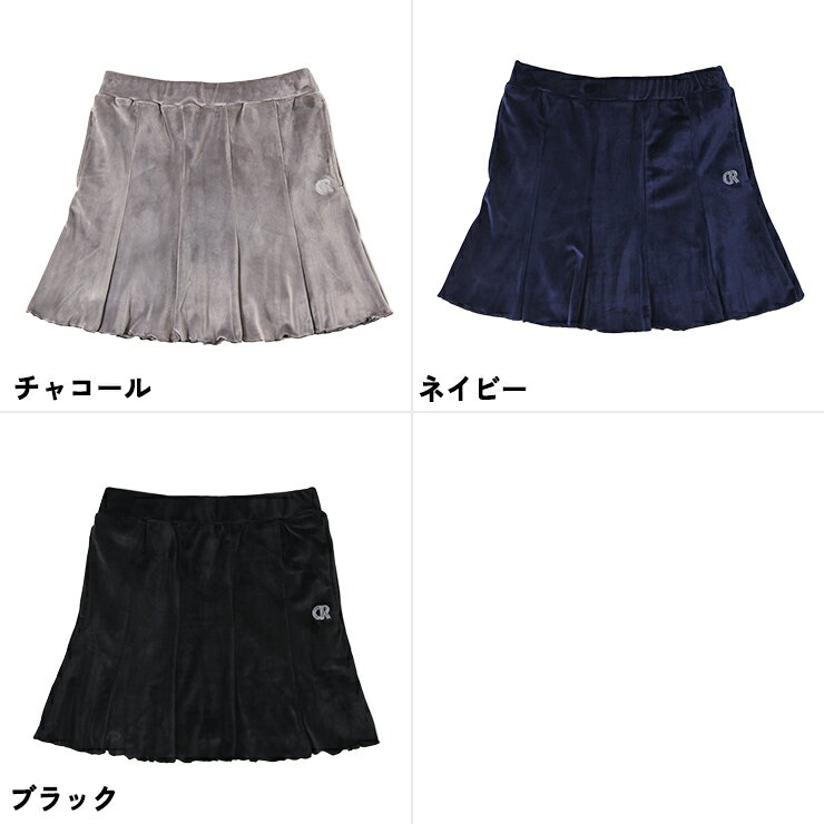 フレアスカート ベロア フリル ケーブル柄 ラメ刺繍ロゴ レディース クアルトユナイテッド ゴルフウェア 23BASIC