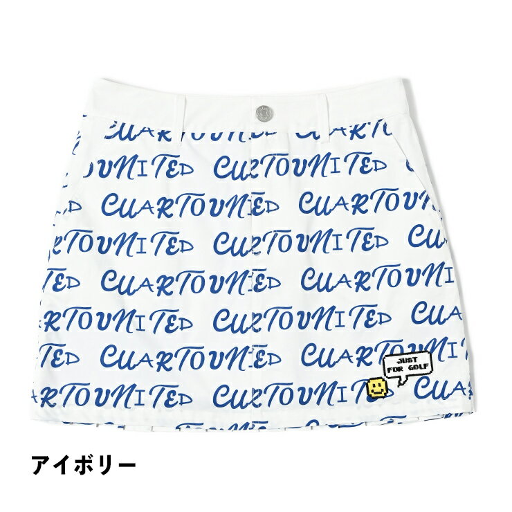 スカート バックプリーツ ロゴ総柄 レディース クアルトユナイテッド ゴルフウェア 24SS