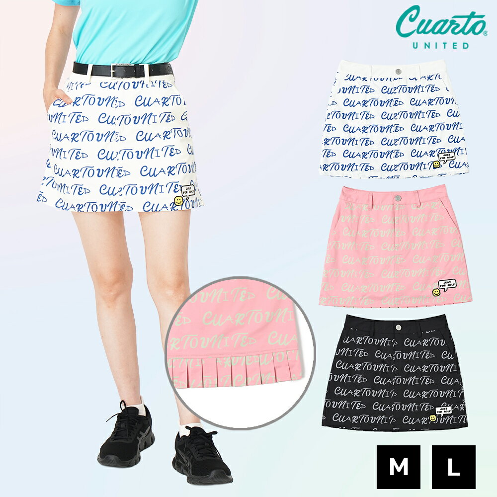 スカート バックプリーツ ロゴ総柄 レディース クアルトユナイテッド ゴルフウェア 24SS