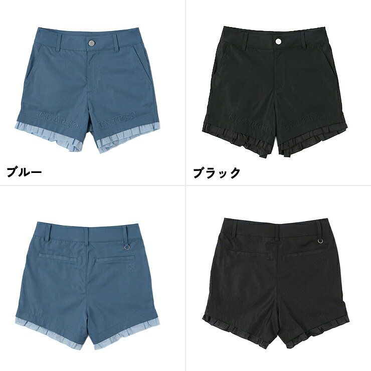 裾フリルショートパンツ 刺繍ロゴ レディース クアルトユナイテッド ゴルフウェア 24SS