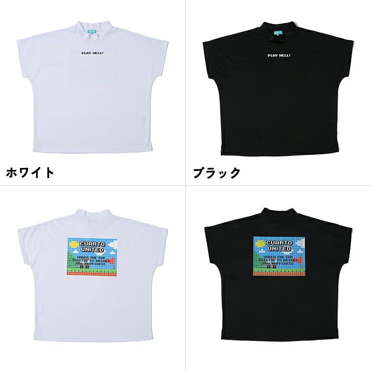 フレンチスリーブシャツ 半袖 ピクセルアート レディース クアルトユナイテッド ゴルフウェア 24SS