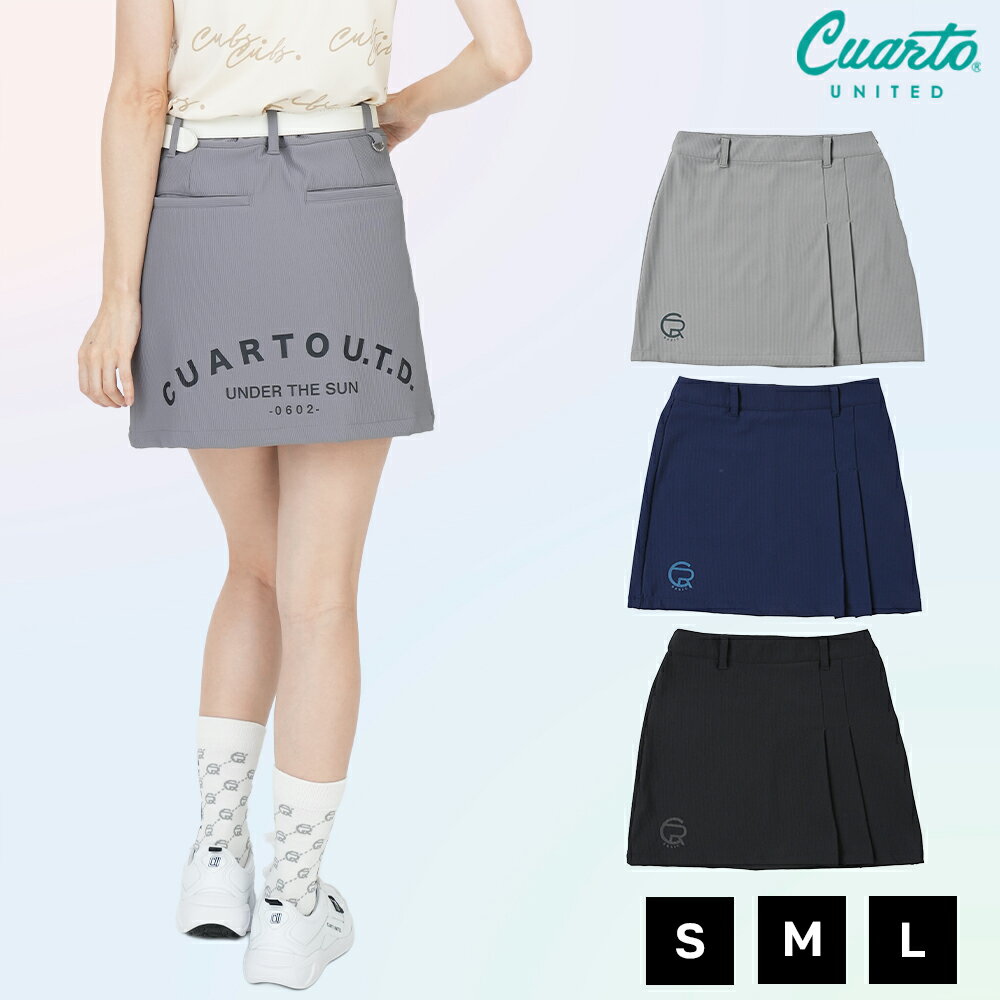 リブプリーツスカート バックロゴ レディース クアルトユナイテッド ゴルフウェア 24HS