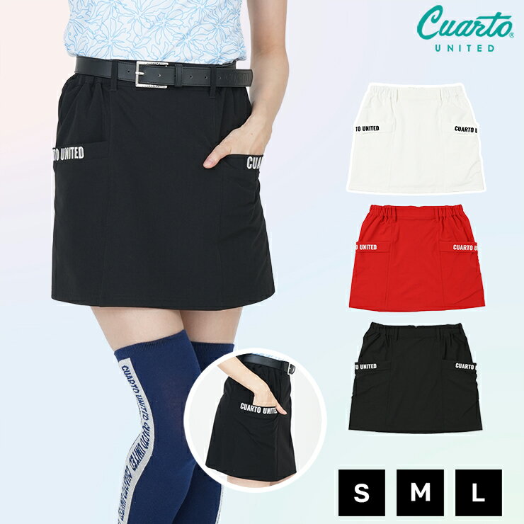 Multi-flap pocket skirt with embroidered logo, women's, Cuarto United golf wear, 24HS