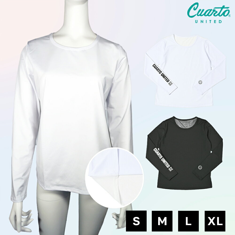 バックメッシュインナー 長袖 UVカット アームロゴ レディース クアルトユナイテッド ロンT ゴルフウェア 24SS