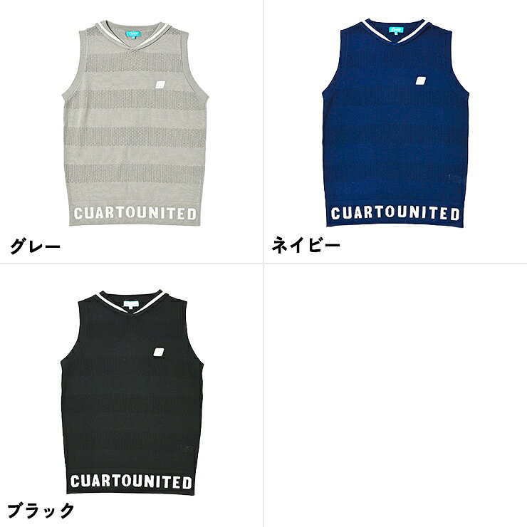 セーラーカラーニットベスト ロゴジャガード レディース クアルトユナイテッド ゴルフウェア 24SS