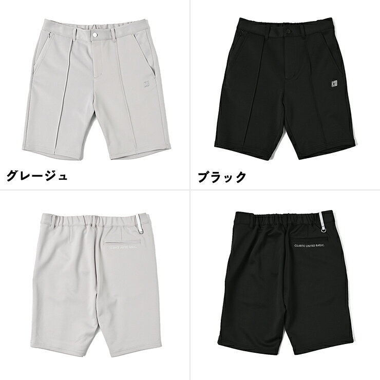 センターシームハーフパンツ ストレッチ メタリックロゴメンズ クアルトユナイテッド ゴルフウェア 24SS