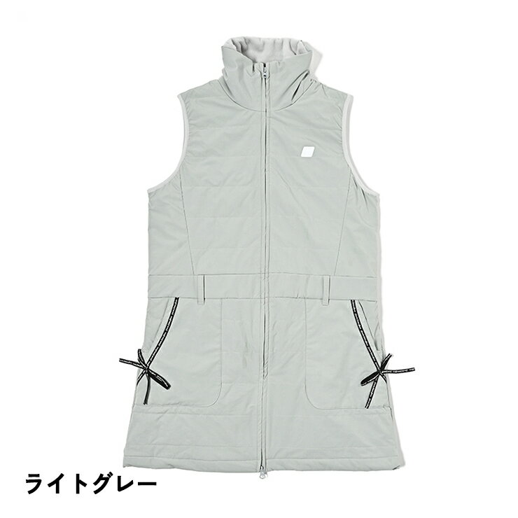 ノースリーブ中綿ワンピース ジップアップ ファー襟 リボンポケット レディース クアルトユナイテッド ゴルフウェア 25FW 新作