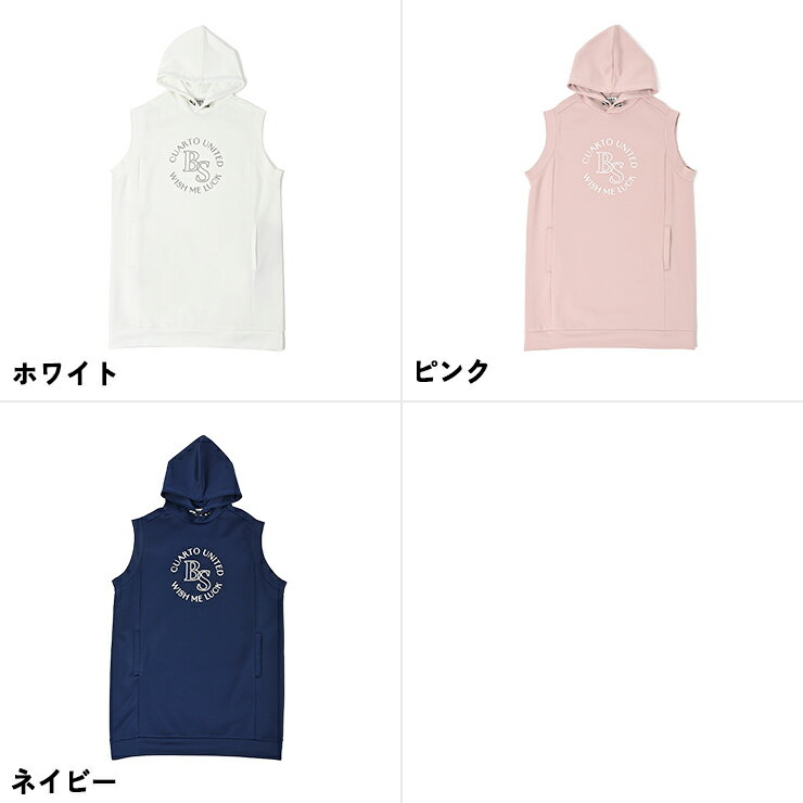 パーカーワンピース ノースリーブ オーバーサイズ フリル サークルロゴ レディース クアルトユナイテッド ゴルフウェア 25SS