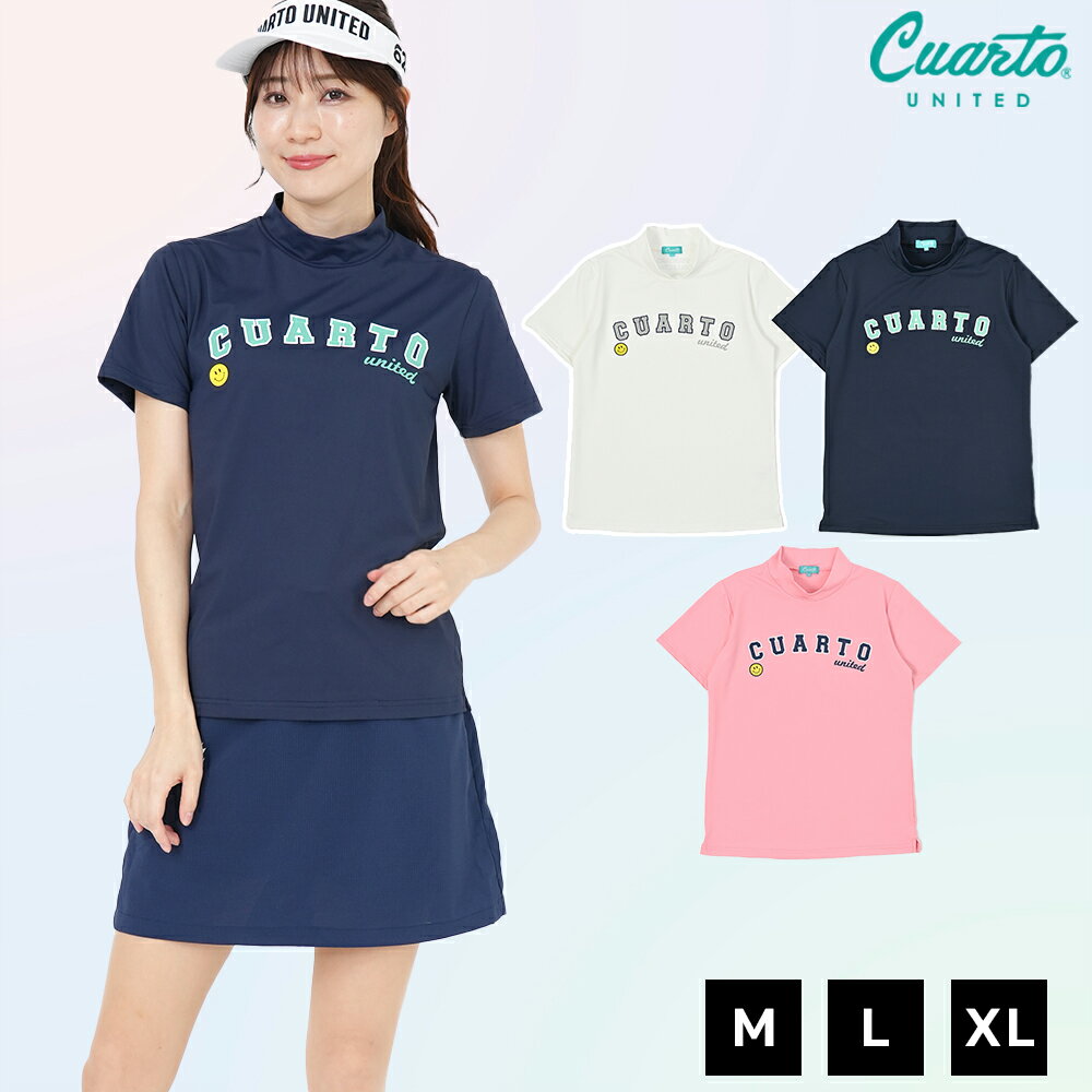 목 목 셔츠 반소매 스마일 마크 프런트 로고 STANDARD 레이디스 퀄트 유나이티드 골프 웨어 25 SS[공식 한정]